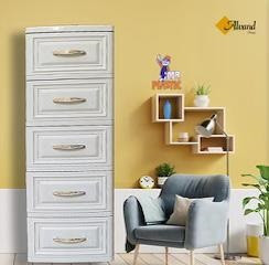 فایل کشویی پلاستیکی 5 کشو طرح چوب کد625