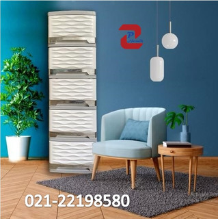 فایل کشویی پلاستیکی 5 کشو طرح موج کد 615