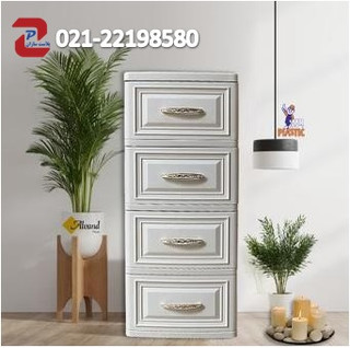 فایل کشویی پلاستیکی طرح چوب 4کشو کد 624