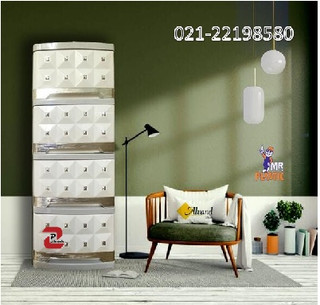 فایل کشویی پلاستیکی 4 کشو طرح نگین دار کد 634