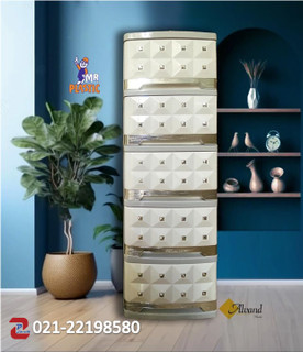 فایل کشویی پلاستیکی طرح نگین دار 5 کشو کد 635