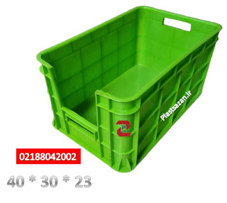 سبد پلاستیکی جعبه پلاستیکی صنعتی جلوباز ( کد 950 ) 23*30*40